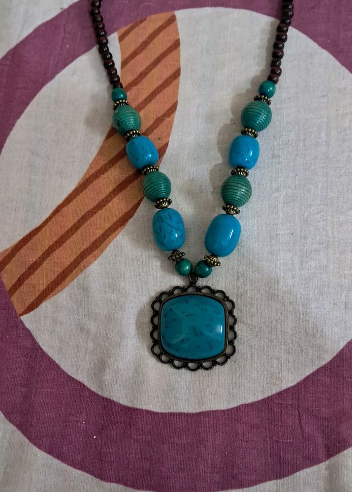 Long Necklace  Neavy Blue