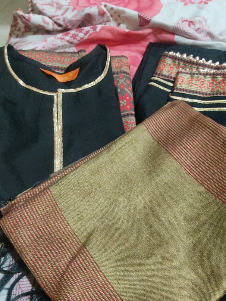 Indo Era Women Kurta Palazzo Dupatta Set