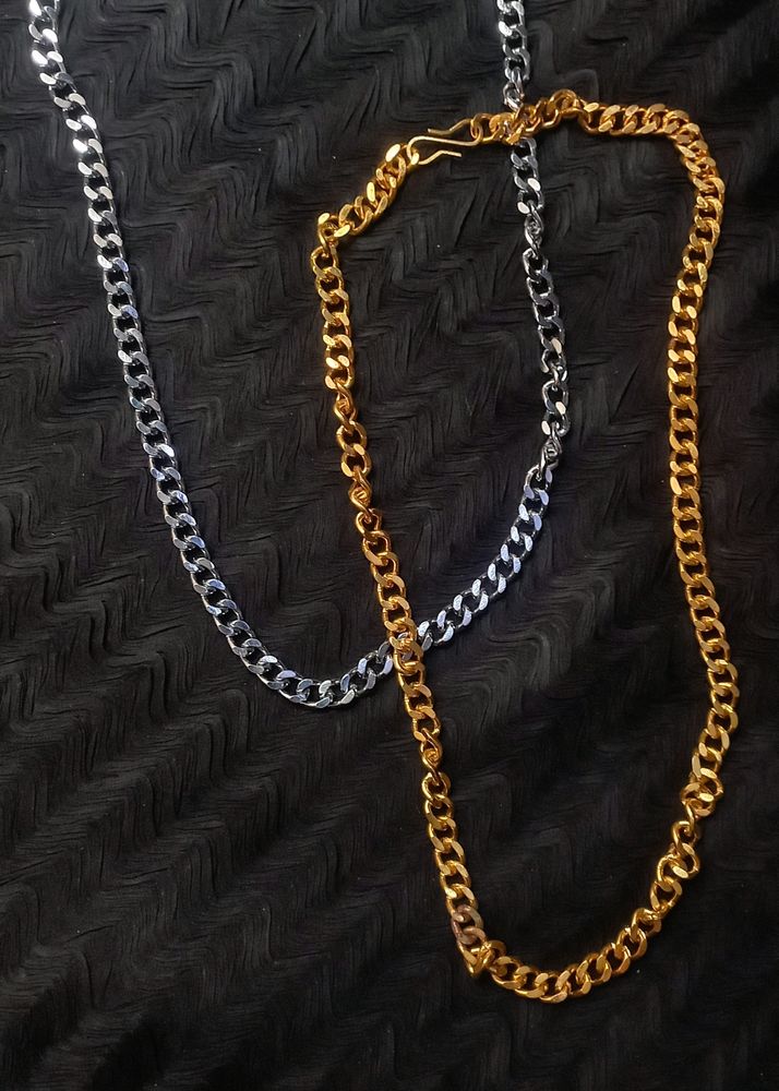 Combo Of Golden And Silver Plated Chain