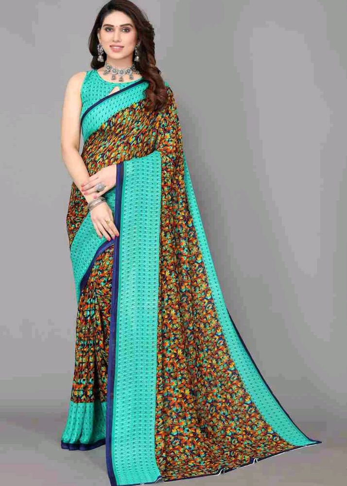 YASHIKA Floral Print Daily Wear Georgette Saree(Gr