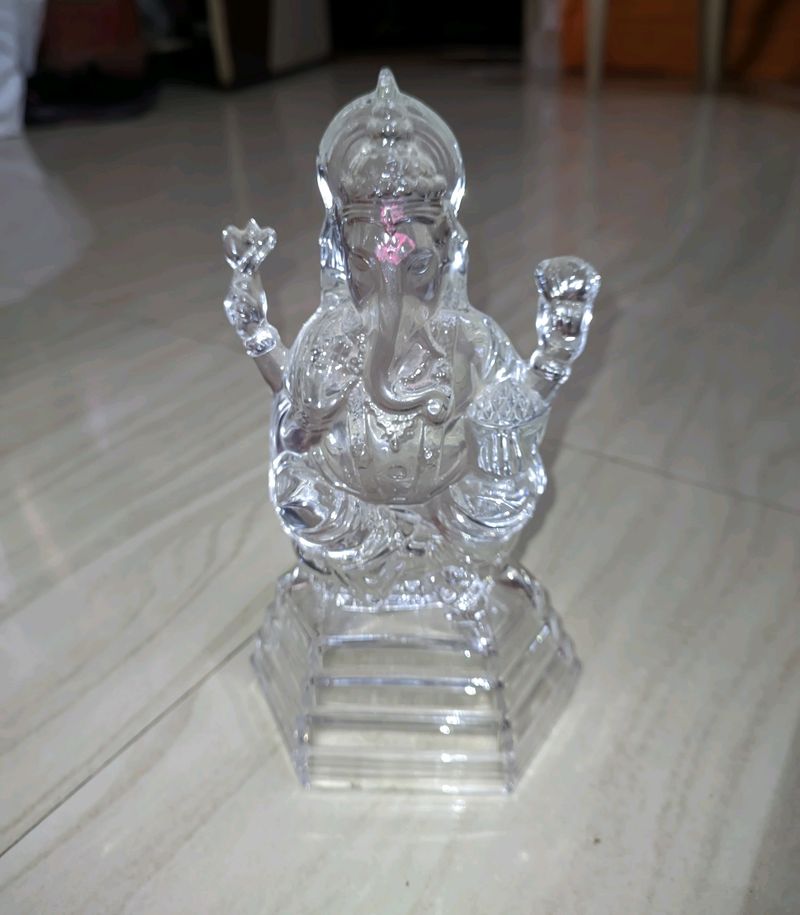 Clear Glass Ganesh Ji Idol