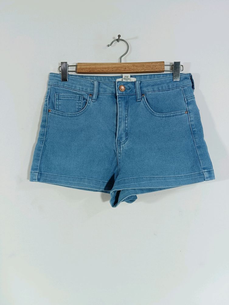 Blue Casual Jeans Shorts (Women)