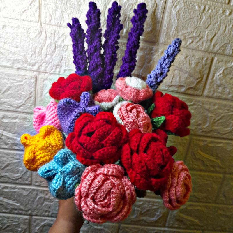 Crochet Flowers For Pots