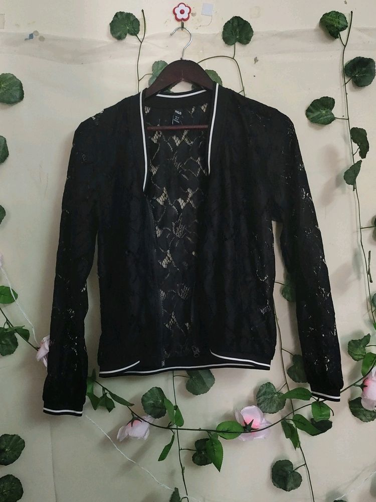 RnB Brand Black Colour Net  Jacket