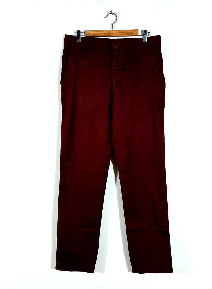 Maroon Cotton Pant For Men's