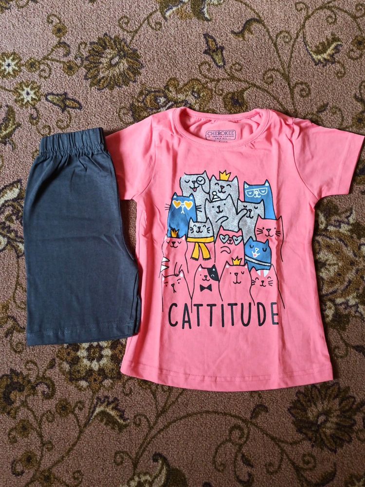 Tee And Shorts For Girls3-4 Years