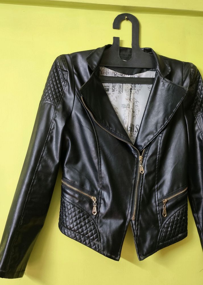 Black Biker Leather Jacket