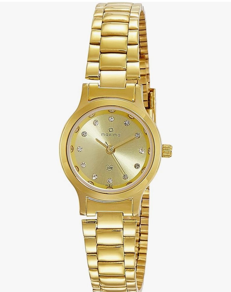 Maxima Stainless Steel Analog Gold Dial