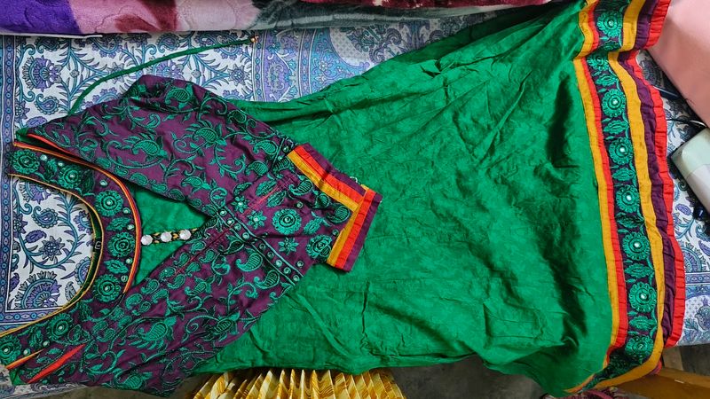 Green Anarkali Dupatta Set