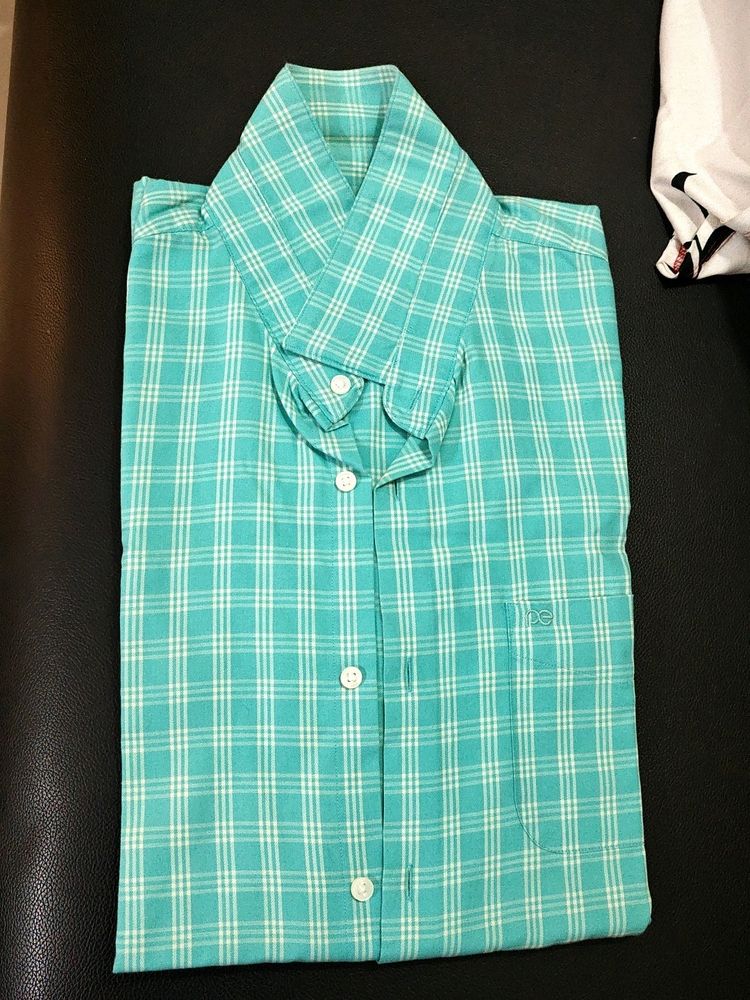 Sea Green Peter England 42 Size Shirt