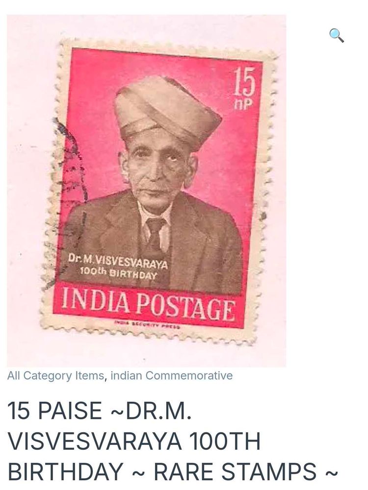 Dr. M. Visvesvaraya 1960 Rare Stamp