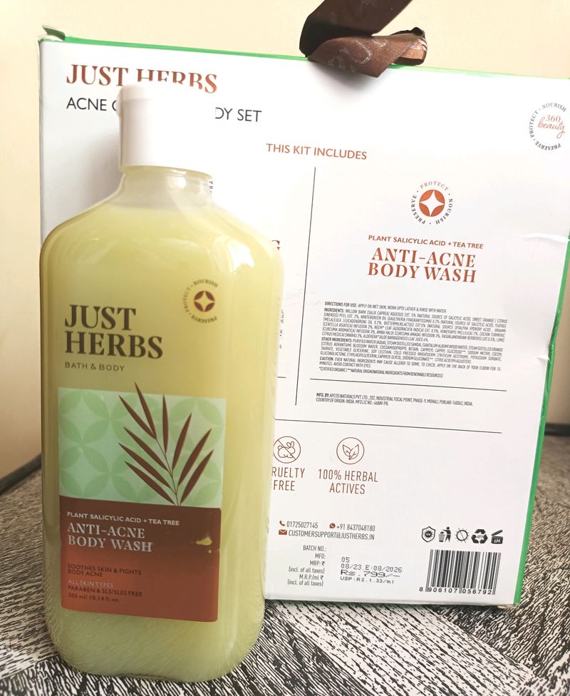 Just Herbs Anti Acne Body Wash - 300 ML