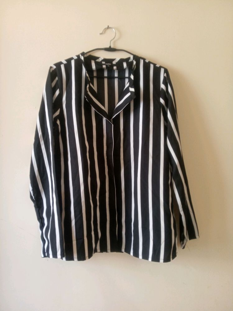 Black Stripped Shirt For Women