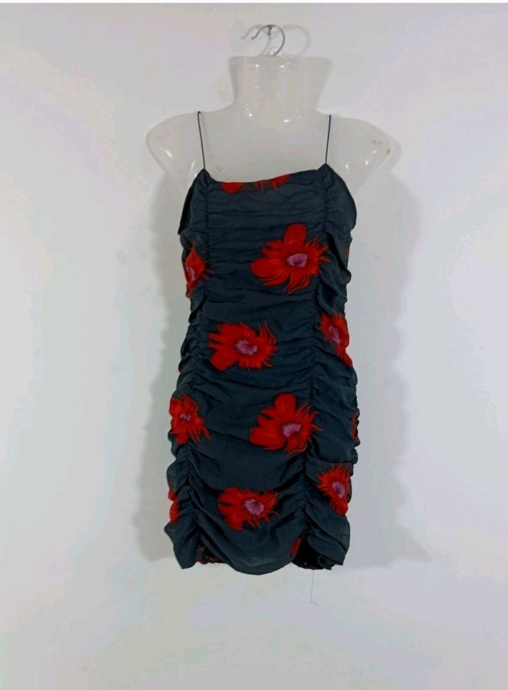 Ruched Bodycon Floral Dress