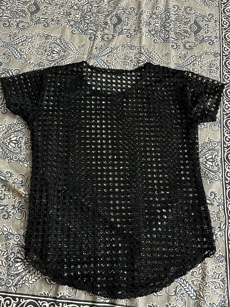 Black Net Top