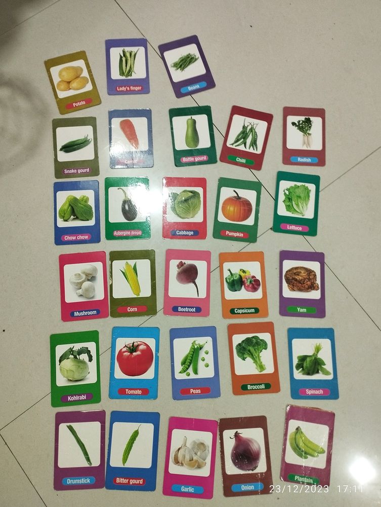 28 Double VEGETABLE 🍆 FLASH cards