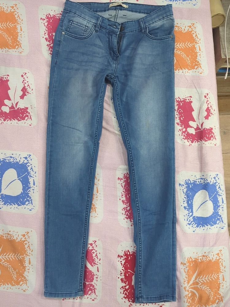 Mast And Harbour Skinny Fit Blue Jeans