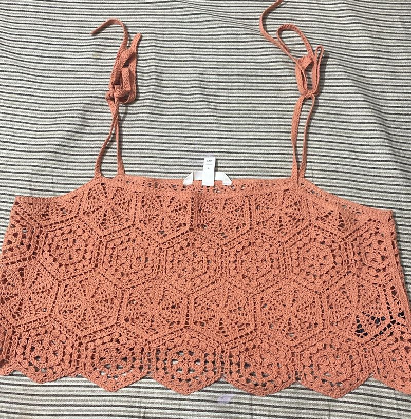 Knitted New Orange Top From H&M