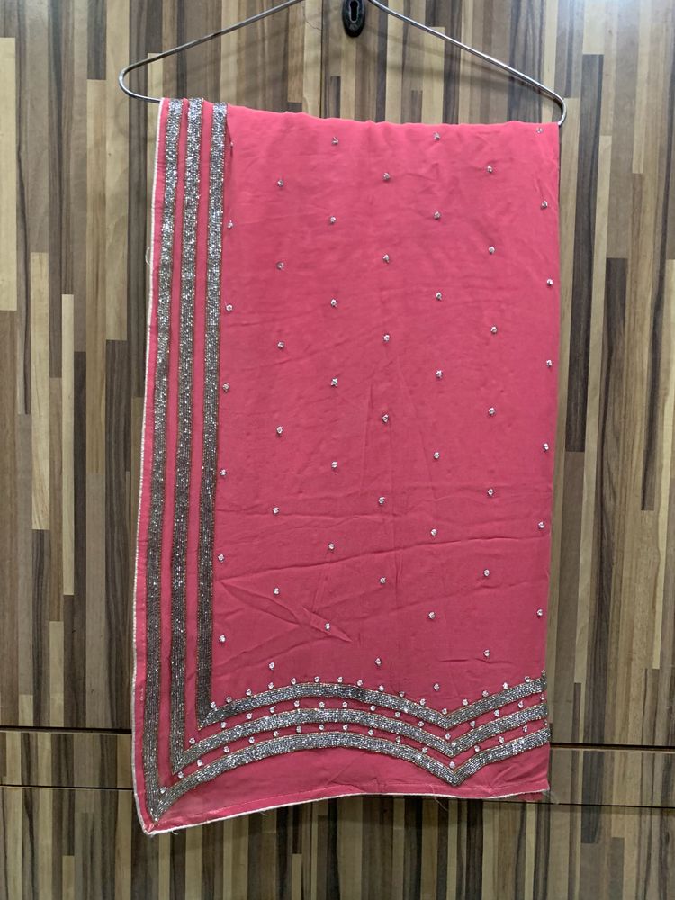 Coral Pink Exclusive Wedding Saree