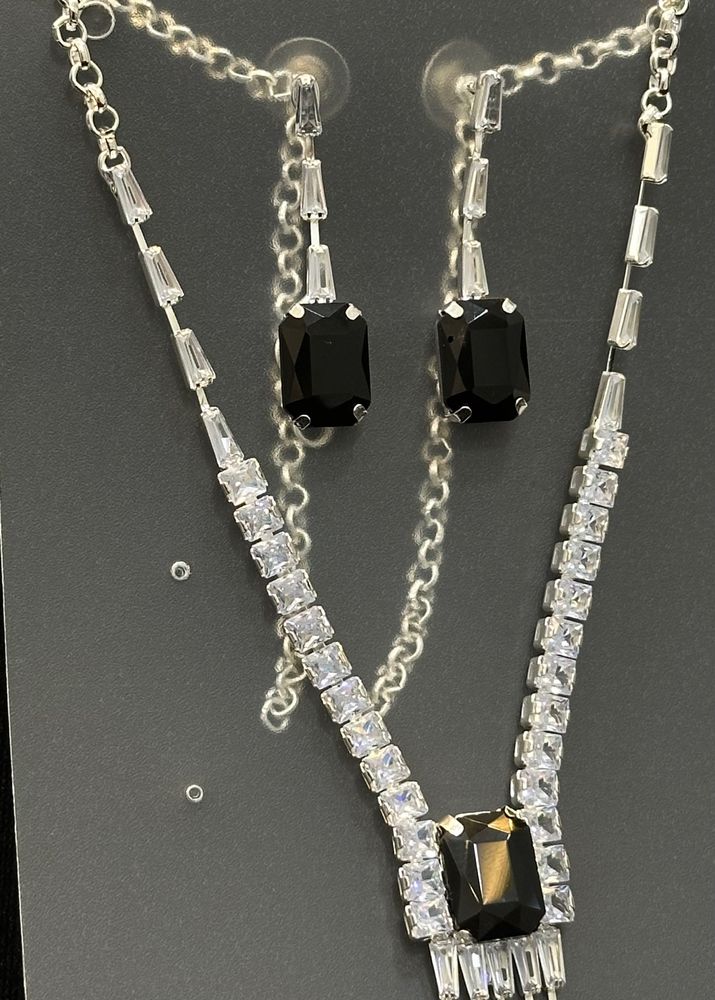 Silver Black Diamond Set