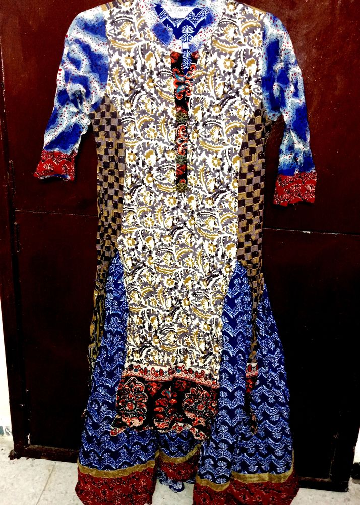 AFSANA 2 In 1 Blue Anarkali Suit