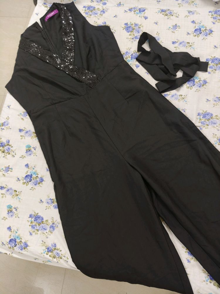 Embellished V NECK jumpsuit