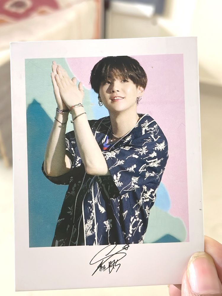 BTS Suga Polaroid Signed