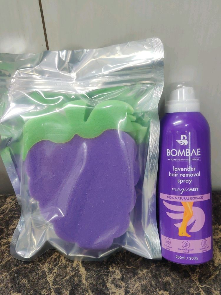 Lavender Hair Removal Spray With Fruit Sponge