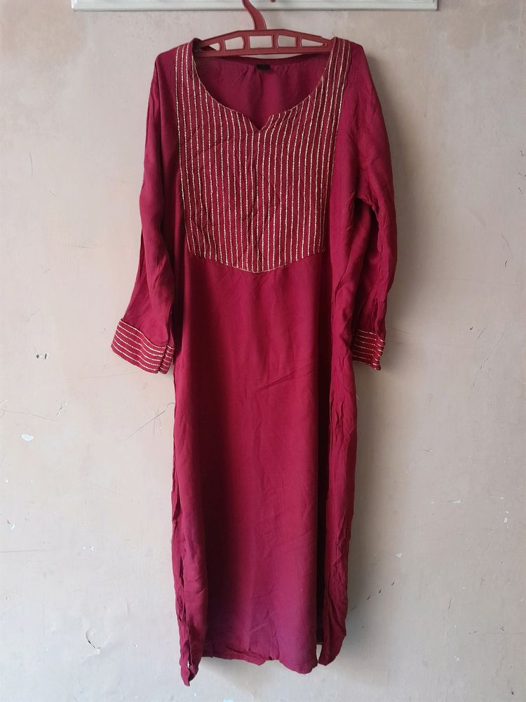 Women Red Casual Kurta