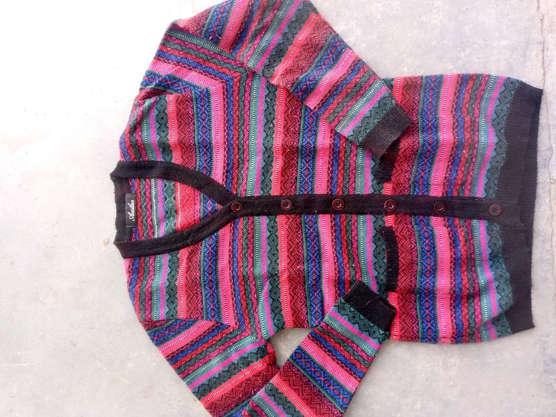 Warm Multicolored Sweater For Women