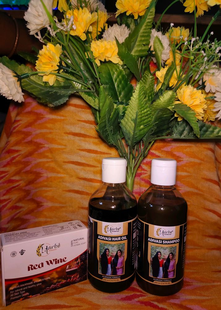 Adivasi Hair Oil & Shampoo Combo + Free Soap