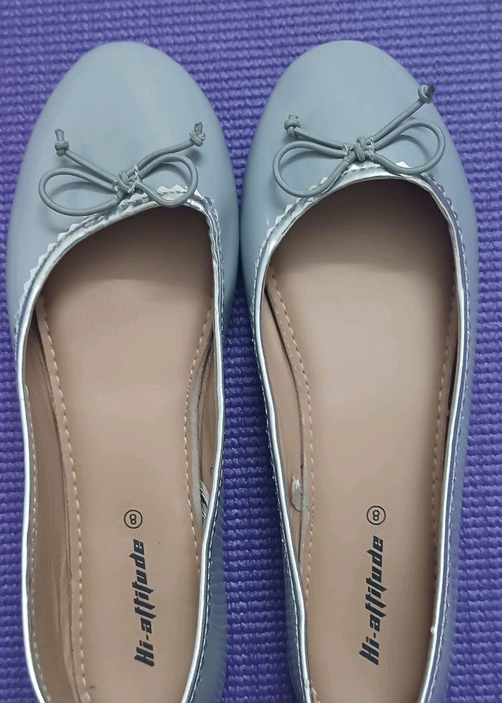 Light Grey Colour Round Toe Ballerina