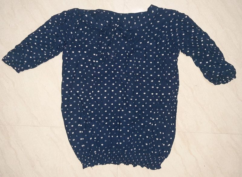 Navy Blue Balloon Fit Top