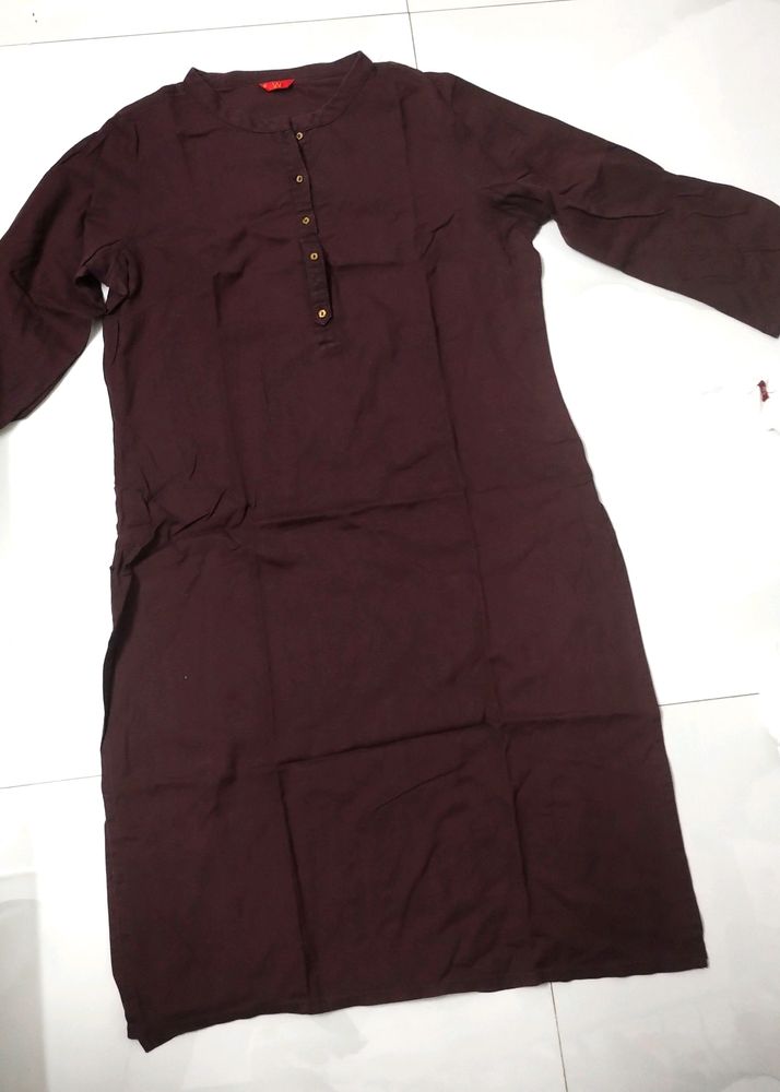 Brown Cotton Kurta And Formal