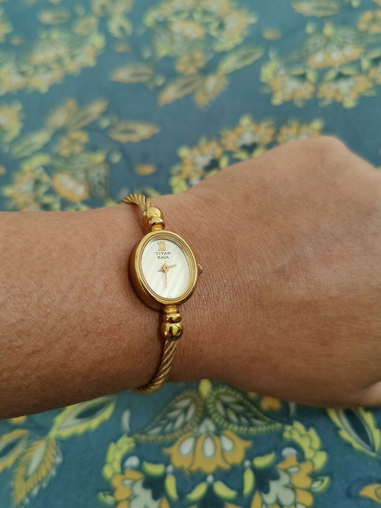 Titan Raga Golden Bangle Watch