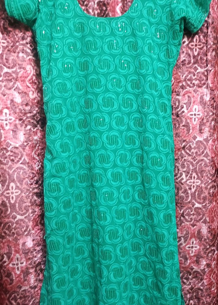 sequance with chikenkari kurta