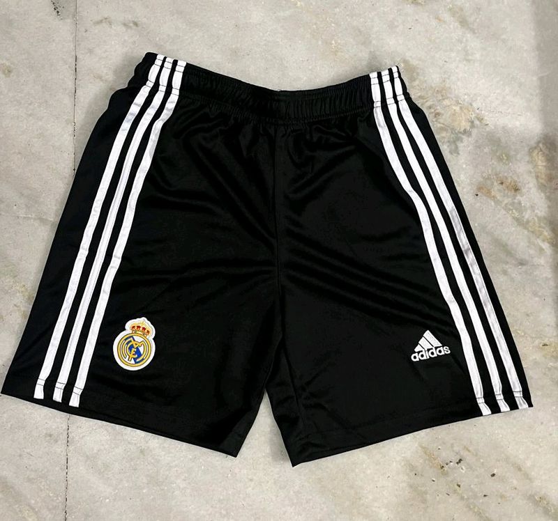 REAL MADRID BLACK SHORTS SIZE MEDIUM SLIM FIT