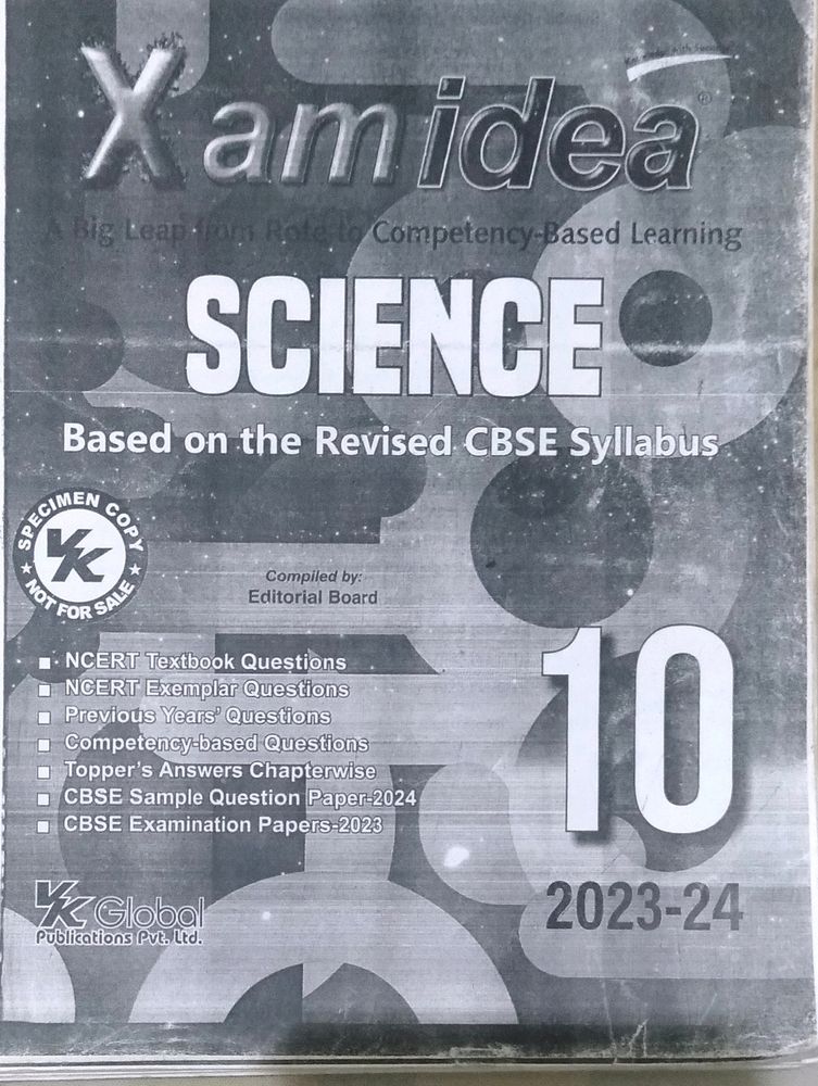 Class10 Science ExamIdea Photocopy, Session2023-24