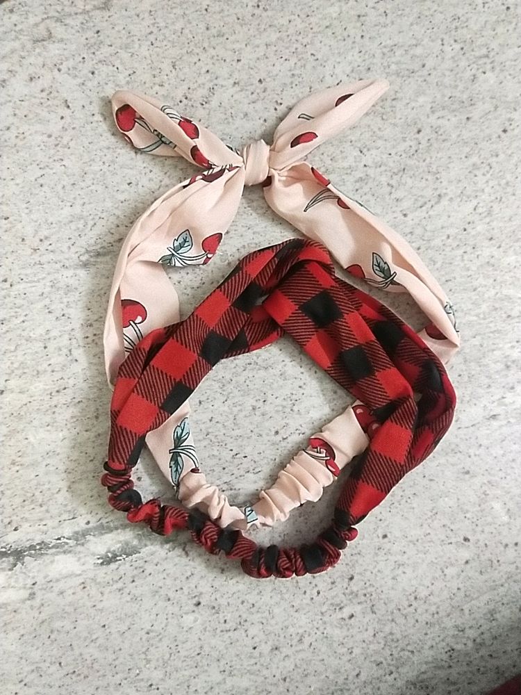 Cherry Pink And Red Plaid Headband