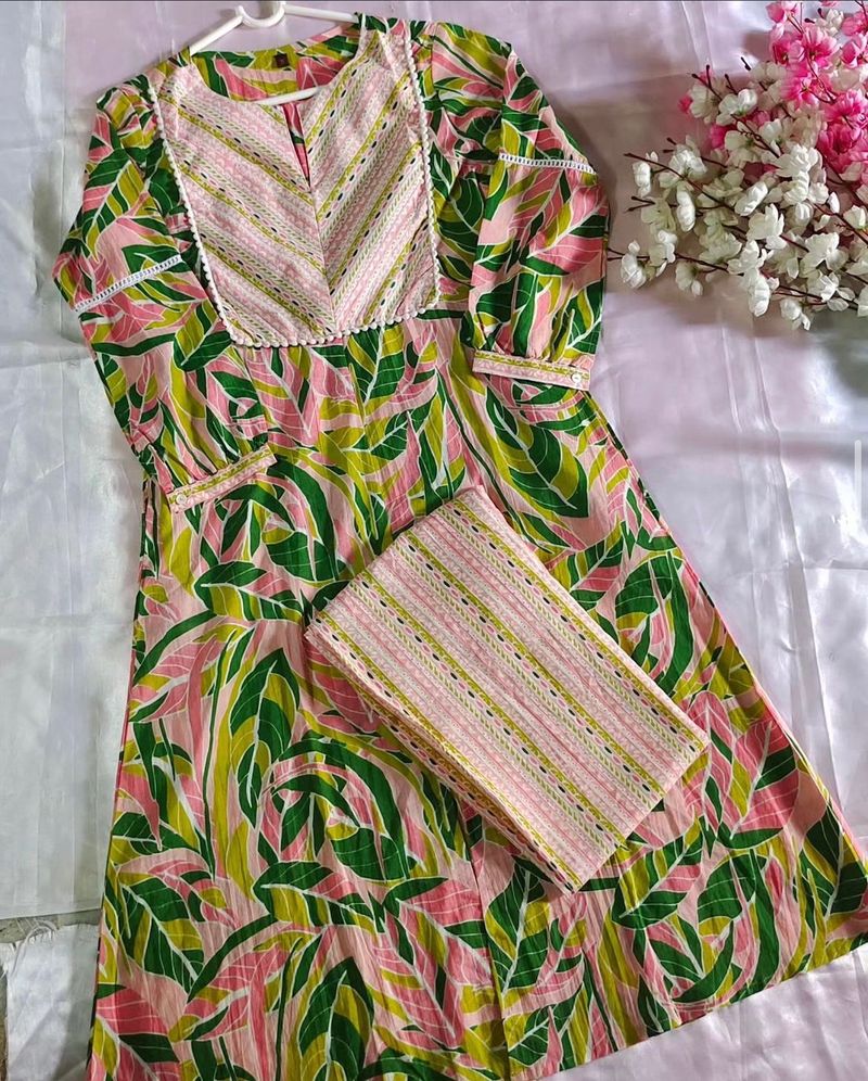 Tropical kurta pant set and lavender suit