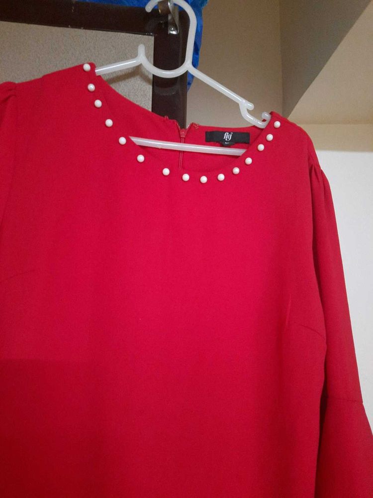 Red Colour Branded Kurti