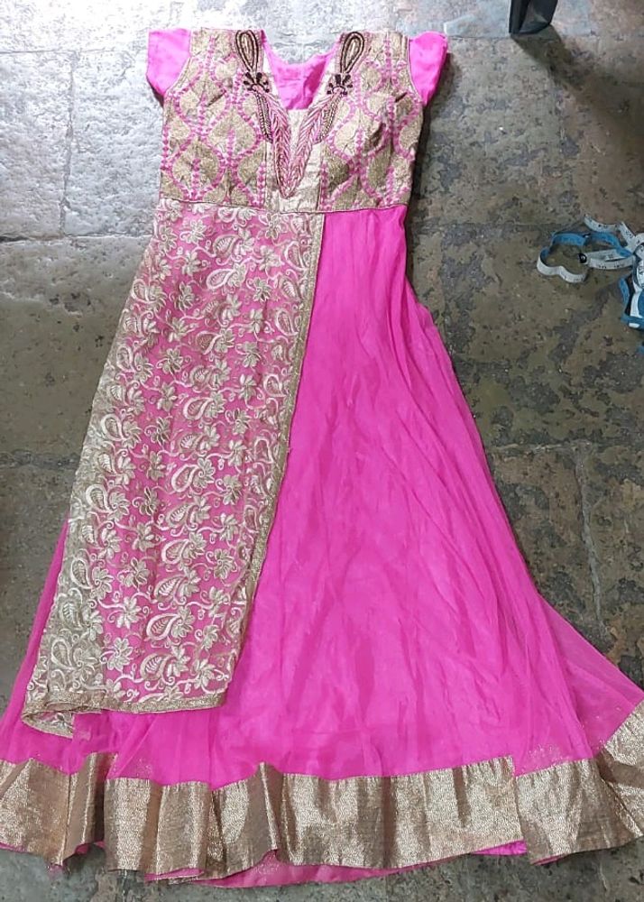 Pink Net Ethnic Gown