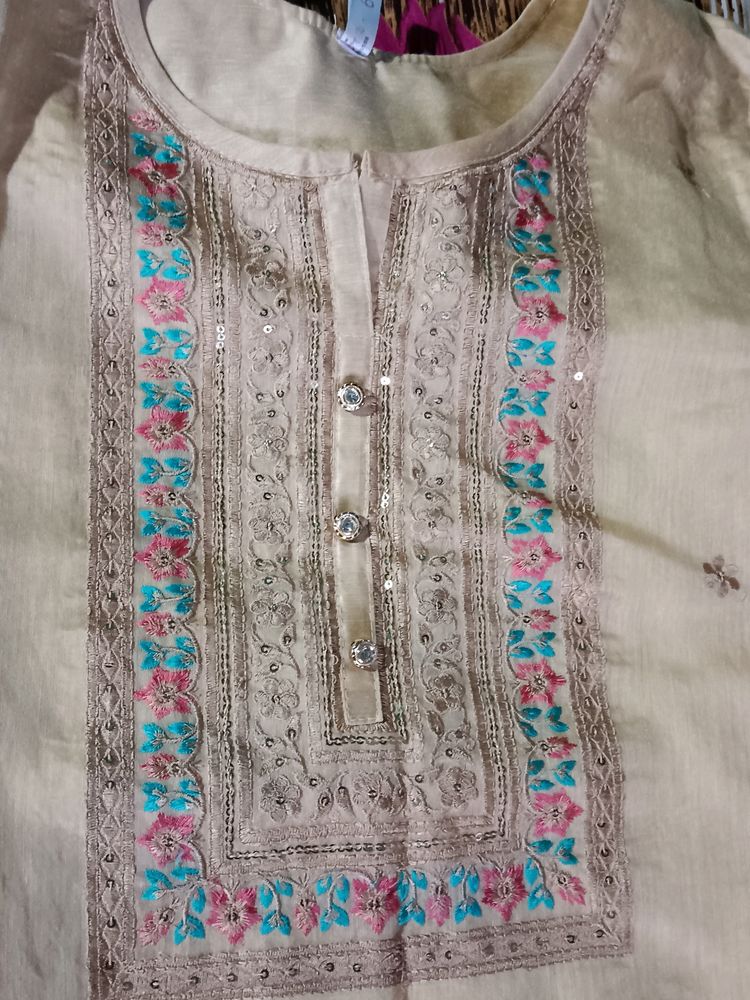 Golden Kurti Sets With Dupatta