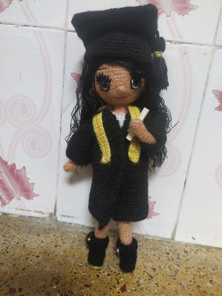 Handmade Crochet Graduation Doll