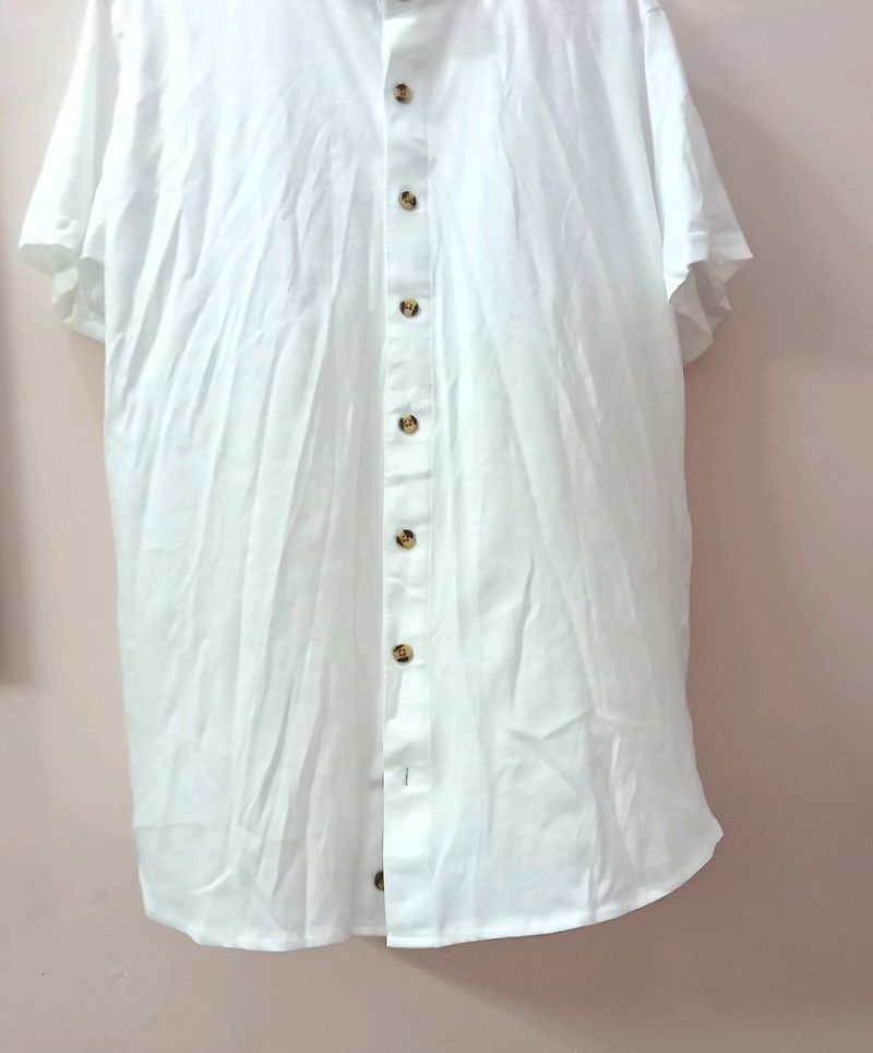 New Mandarin Collar Pure Cotton Shirt