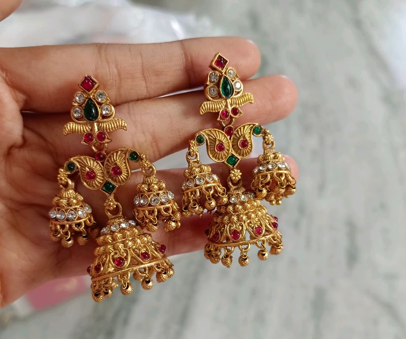 Gold Finish Jhumkas 💫✨