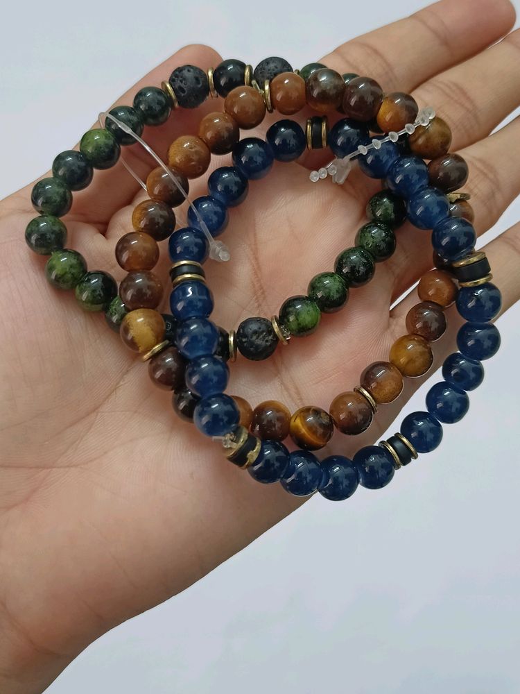 Set Of 3 Semi-precious Bracelet for Men.