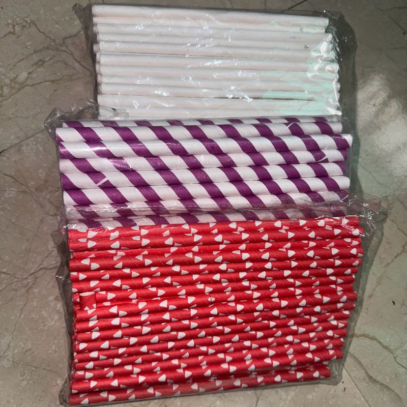 150 Pcs Paper Straw (Disposable) - Large Size