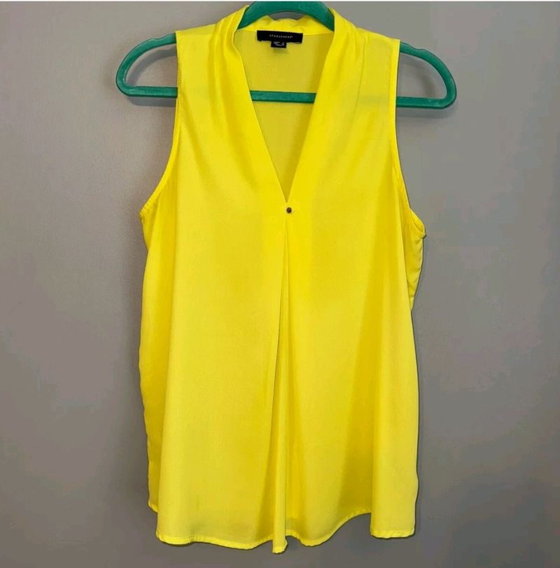 Bright Yellow Sleeveless Top For WOMEN'S