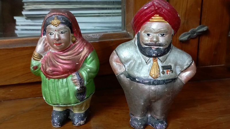 Vintage Punjabi Couple Dolls Set